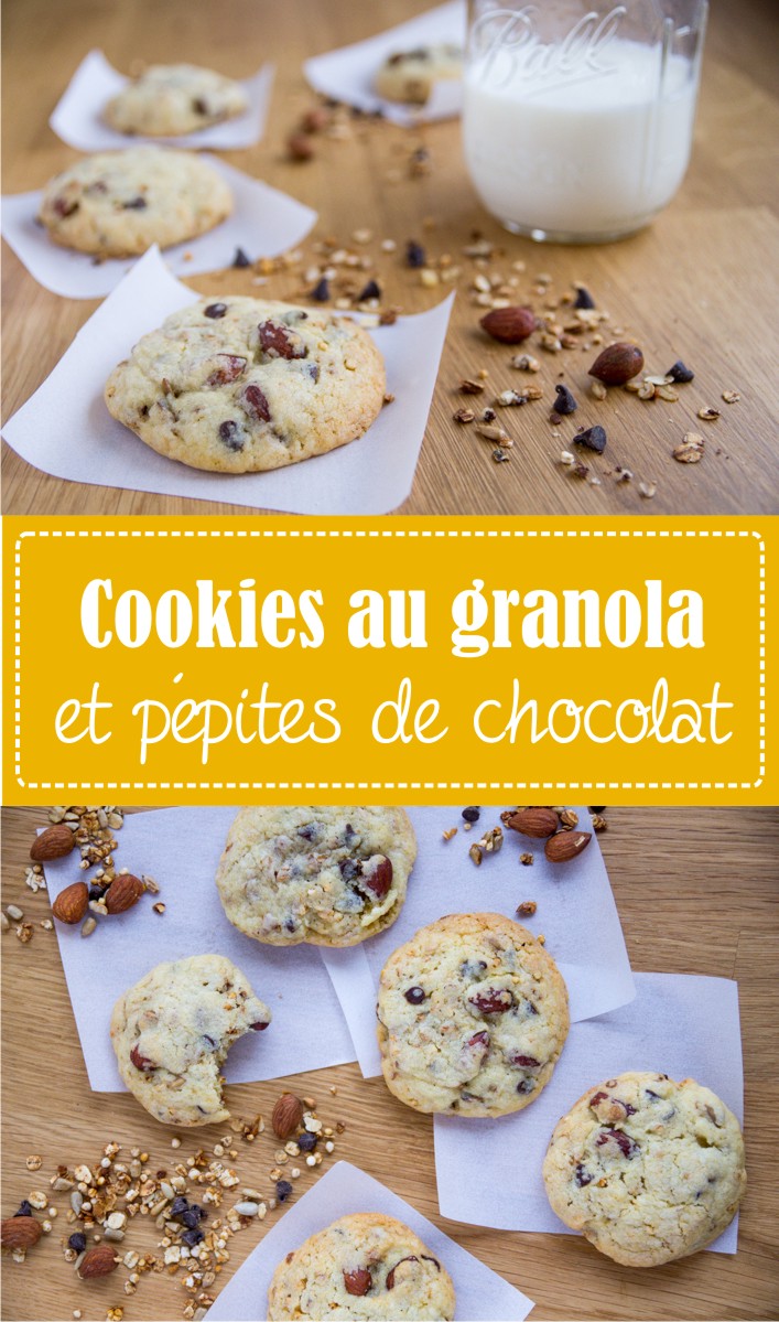 Cookies au granola et pépites de chocolat sur la Godiche