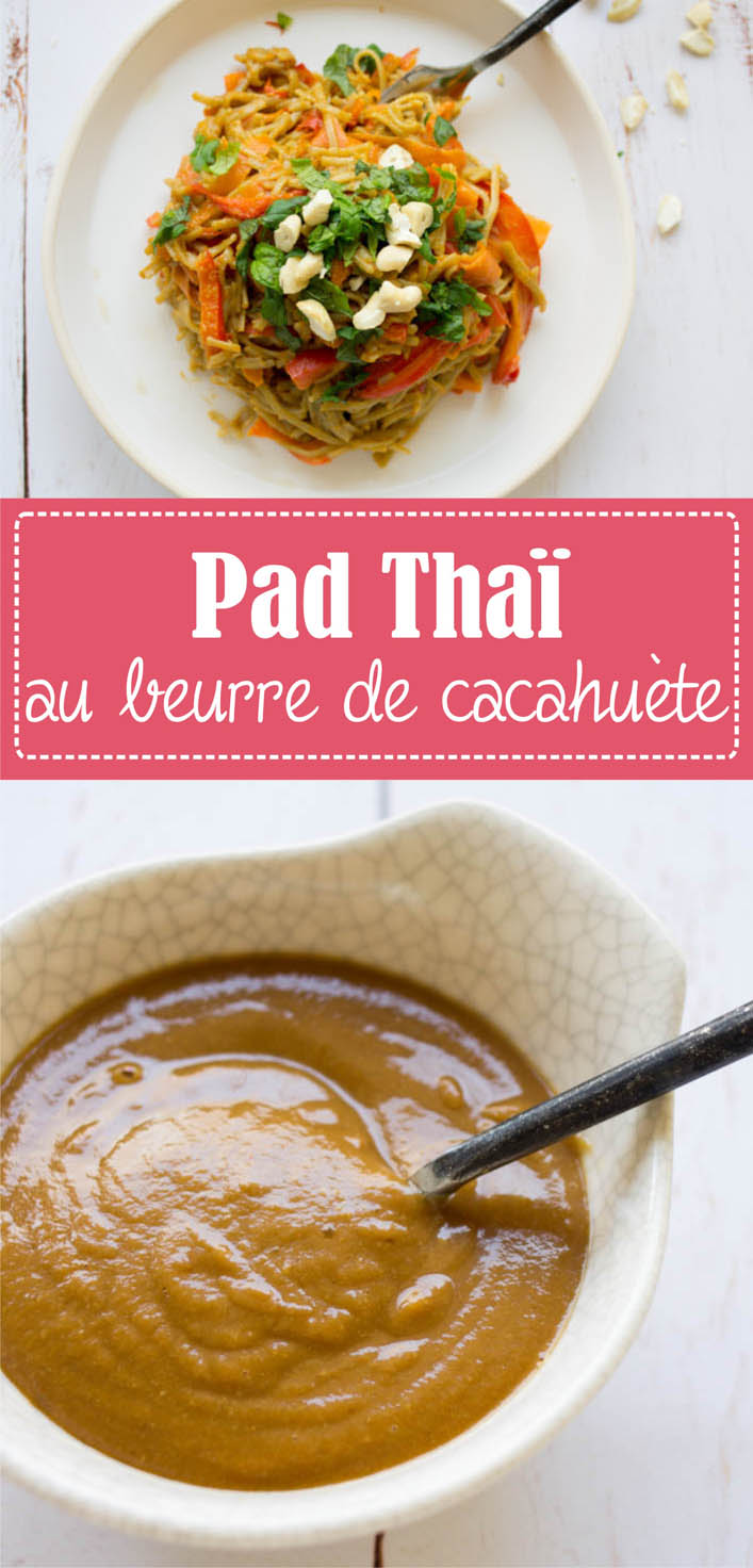 Pad thai au beurre de cacahuète - recette vegan et gourmande sur la Godiche / www.lagodiche